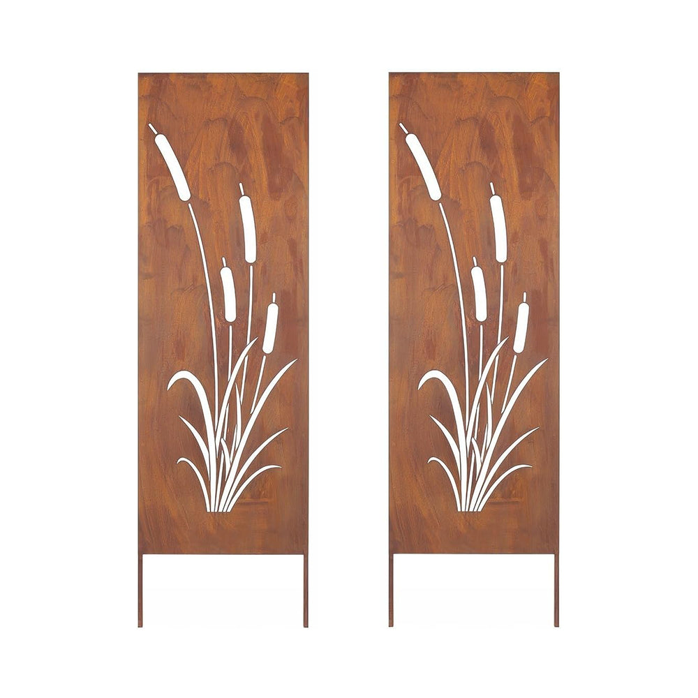 Set de 2 estacas decorativas Irsina 160x50cm Efecto oxidado [casa.pro]