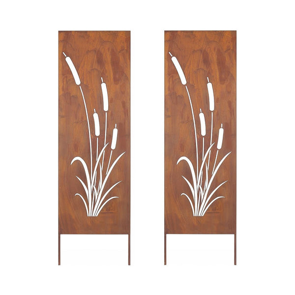 Set de 2 estacas de jardín Irsina 160x50 cm acero corten óxido noble [casa.pro]