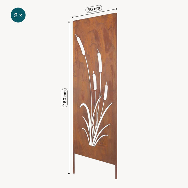 Set de 2 estacas de jardín Irsina 160x50 cm acero corten óxido noble [casa.pro]