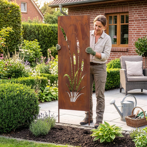 Set de 2 estacas de jardín Irsina 160x50 cm acero corten óxido noble [casa.pro]