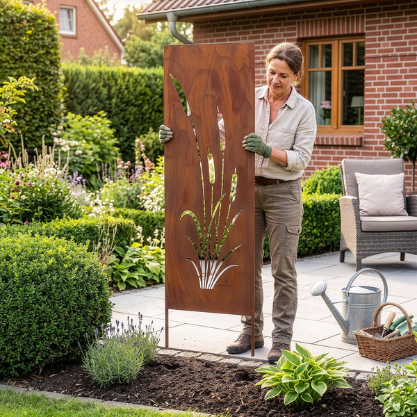 Set de 2 estacas de jardín Irsina 160x50 cm acero corten óxido noble [casa.pro]