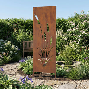 Set de 2 estacas de jardín Irsina 160x50 cm acero corten óxido noble [casa.pro]