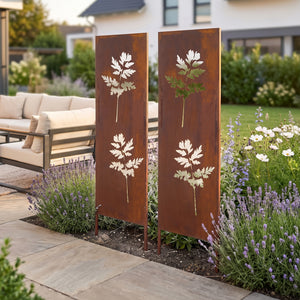 Set de 2 estacas de jardín Irsina 160x50 cm acero corten óxido noble [casa.pro]