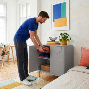 Aparador Holea con 2 puertas MDF 75x70x34 cm - [en.casa]
