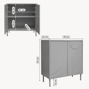 Aparador Holea con 2 puertas MDF 75x70x34 cm - [en.casa]