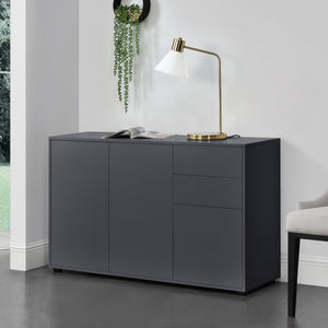 Cómoda Paarl con 2 cajones sin mango y 3 puertas 74 x 117 x 36 cm [en.casa]
