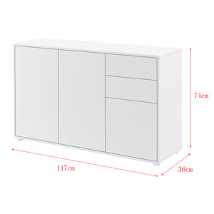 Cómoda Paarl con 2 cajones sin mango y 3 puertas 74 x 117 x 36 cm [en.casa]