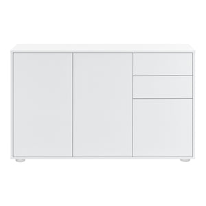 Cómoda Paarl con 2 cajones sin mango y 3 puertas 74 x 117 x 36 cm [en.casa]
