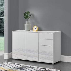 Cómoda Paarl con 2 cajones sin mango y 3 puertas 74 x 117 x 36 cm [en.casa]