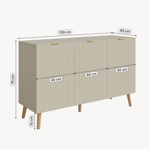 Aparador Nand puertas 120x40x76cm - [en.casa]