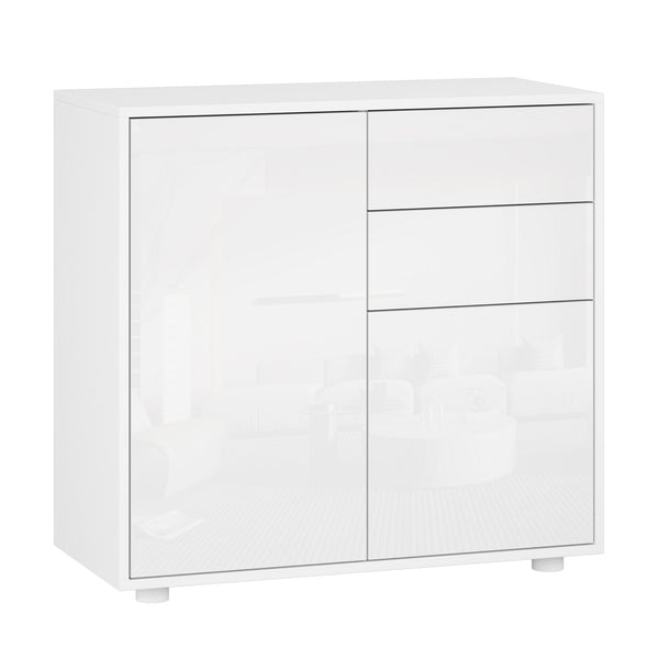 Cómoda Paarl con 2 cajones sin mango y 2 puertas 74x79x36cm [en.casa]