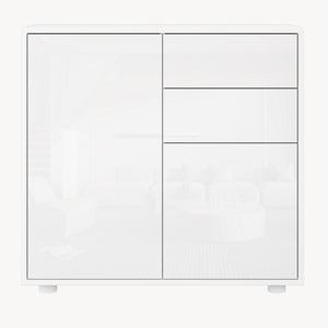 Cómoda Paarl con 2 cajones sin mango y 2 puertas 74x79x36cm [en.casa]