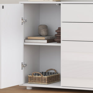 Cómoda Paarl con 2 cajones sin mango y 2 puertas 74x79x36cm [en.casa]
