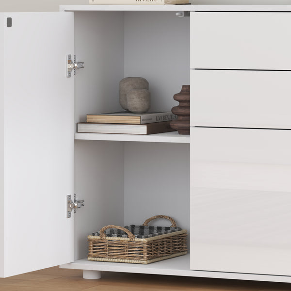 Cómoda Paarl con 2 cajones sin mango y 2 puertas 74x79x36cm [en.casa]