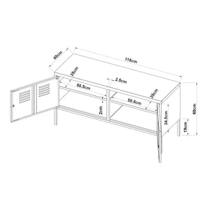 Aparador Pyhtää 118x40x60cm Acero [en.casa]