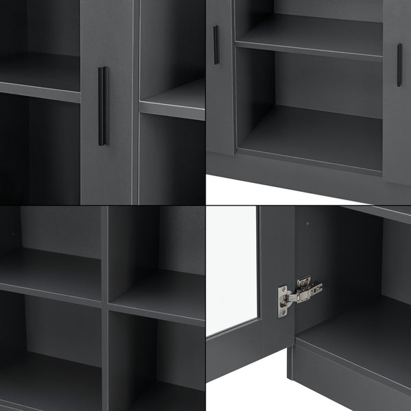 Aparador Spøttrup con puertas de vidrio varios colores [en.casa]