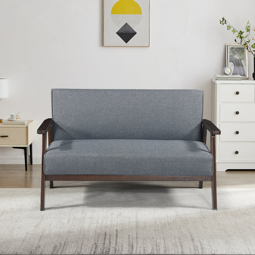 Sofá tapizado de 2 plazas Kinda 121x69x75 cm gris [en.casa] - premiumXL