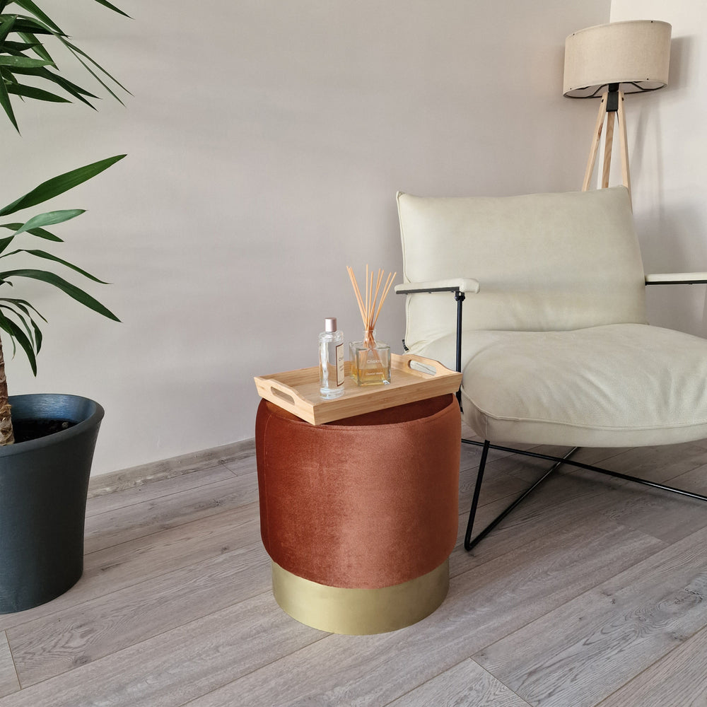 Taburete Larvik 40x40 cm Terciopelo [en.casa]