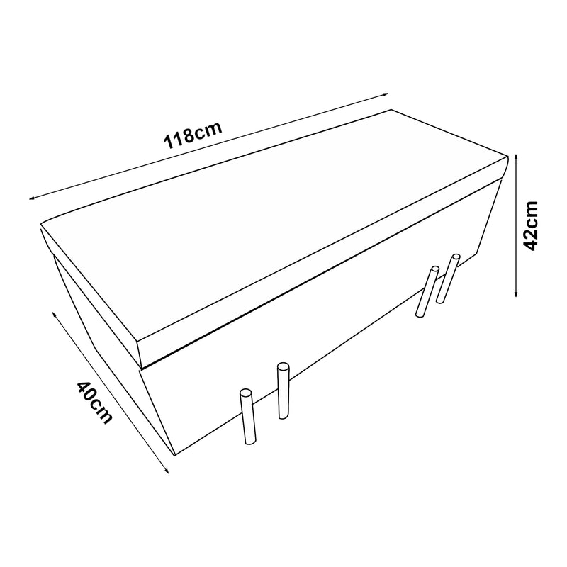 Esquema acotado Baúl de asiento Dals Terciopelo [en.casa]