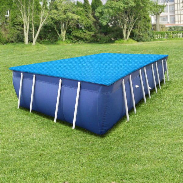 Cubierta solar para piscina Ferrarno azul rectangular [en.casa]