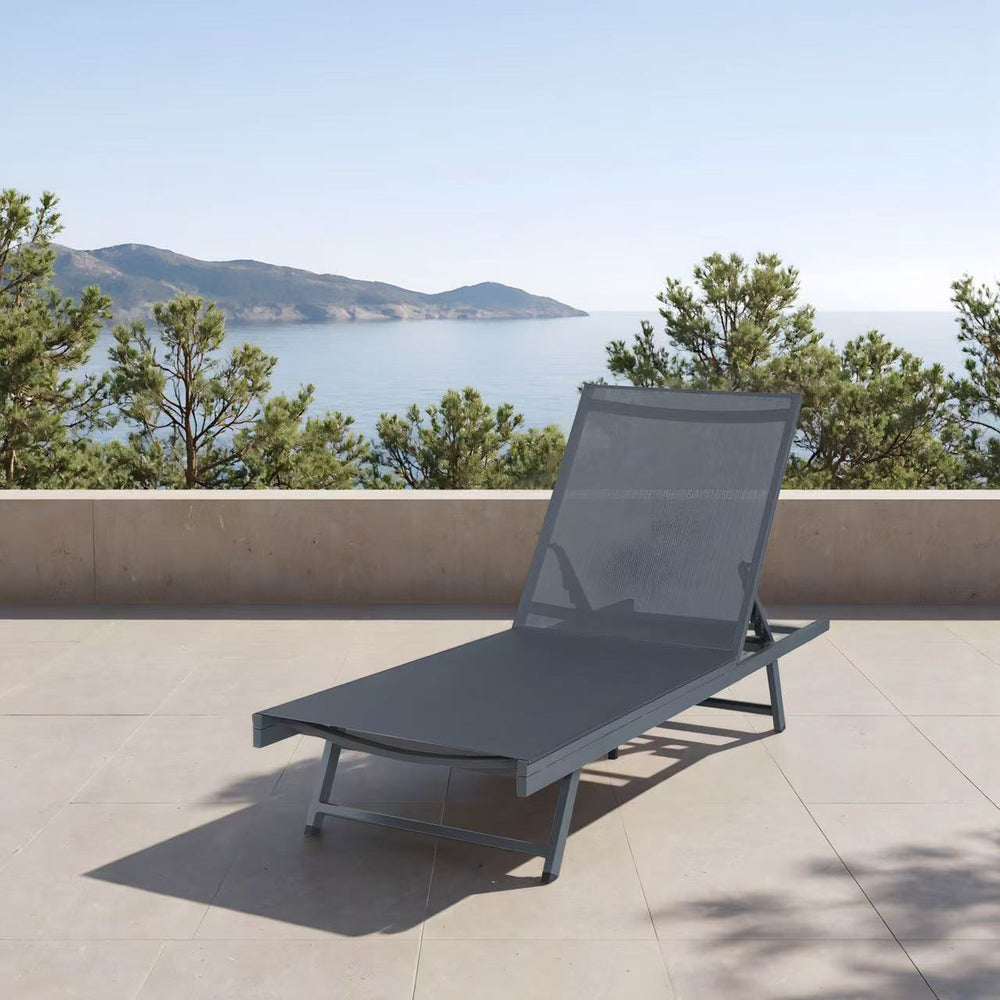 Tumbona Baragiano 197x64x30 cm gris oscuro [casa.pro] - premiumXL