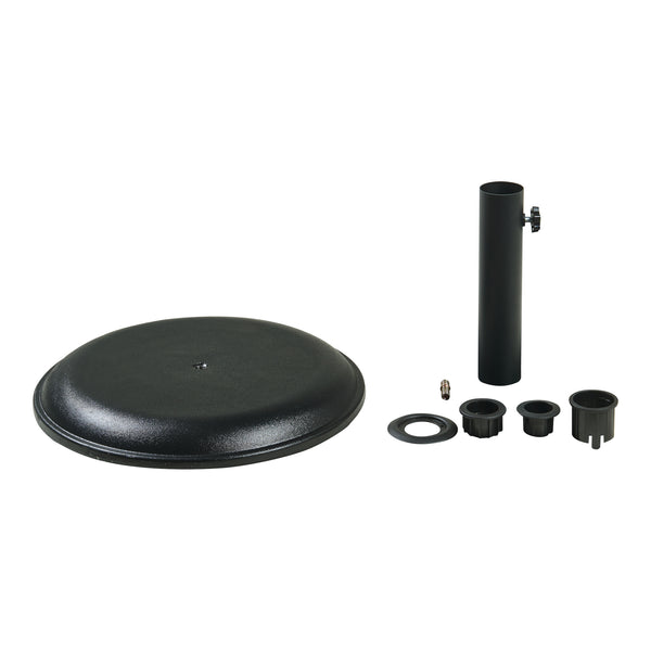 Soporte de sombrilla Bionaz redondo hormigón - Negro [casa.pro]