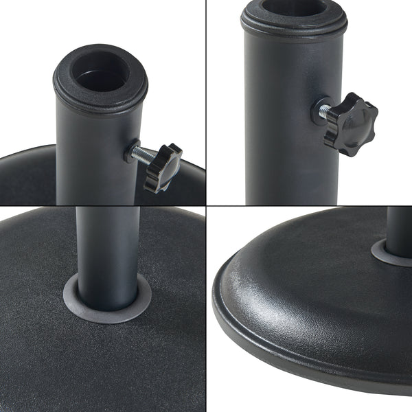 Soporte de sombrilla Bionaz redondo hormigón - Negro [casa.pro]