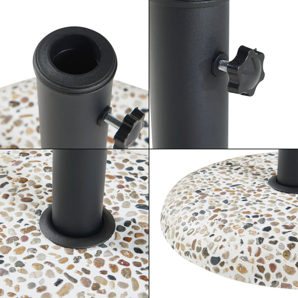 Soporte de Sombrilla Bitritto Aspecto Grava Hormigón 45 x 6 cm - [casa.pro]