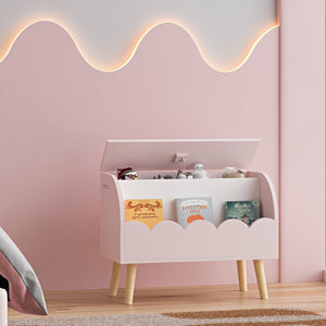 Baúl de juguetes Vestnes 60x30x44 cm Cotton Candy/Blanco [en.casa] - premiumXL