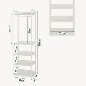 Perchero burro Jässaatka 200x61x40 cm - Gris [en.casa]