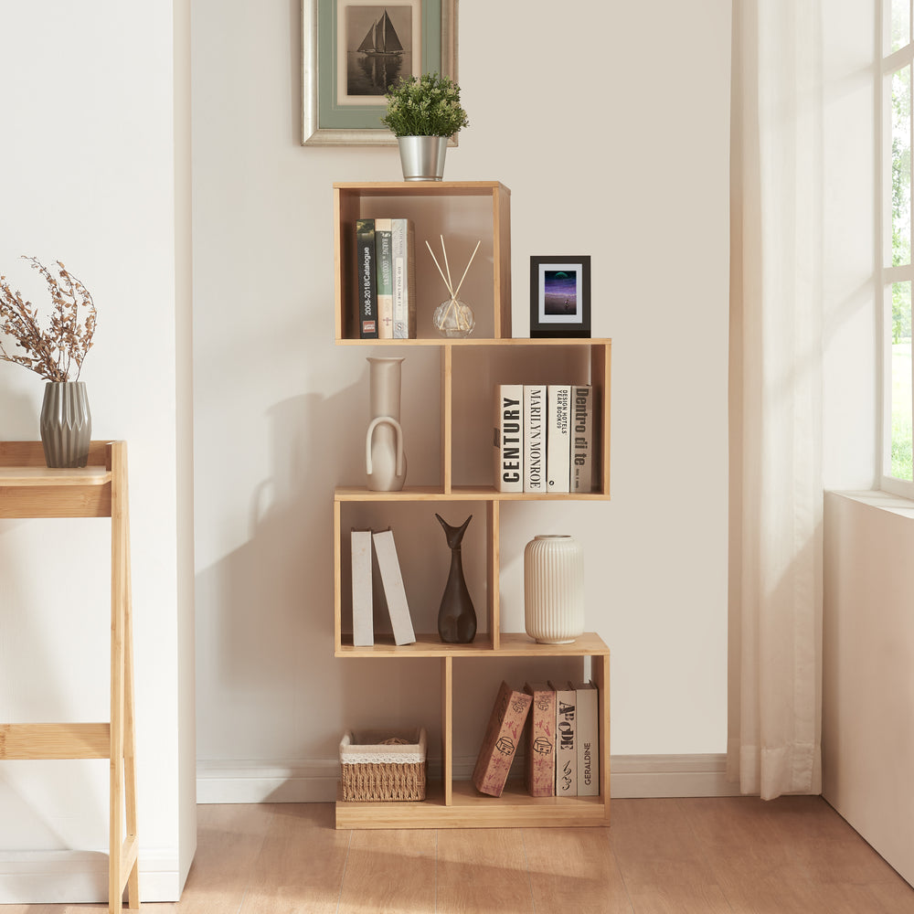 Estantería Gullspång bambú 130x55x30cm natural [en.casa] - premiumXL