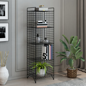 Estantería de rejilla Jægerspris Metal Negro varios tamaños [en.casa]