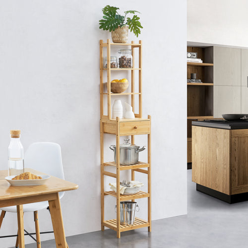 Estantería Siilinjärvi de bambú 163 x 33 x 28 cm hasta 5 kg natural [en.casa] - premiumXL