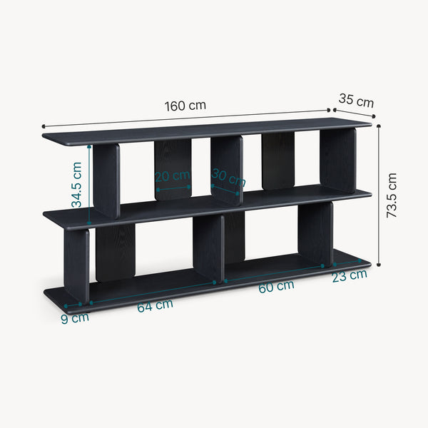 Librería Gäljami 4 compartimentos abiertos 160x35x74cm - [en.casa]
