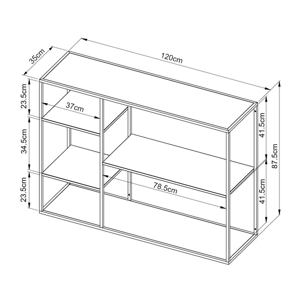 Estantería de pie Isojoki 120x35x87,5 cm Metal [en.casa]