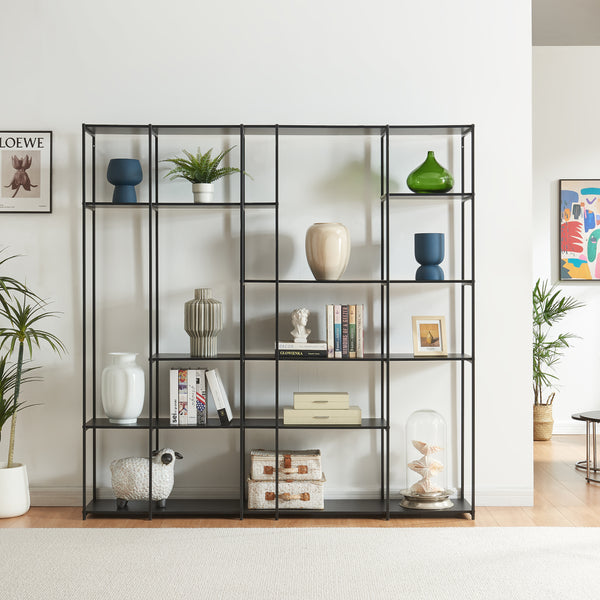 Estantería de pie Rælingen Negra [en.casa]