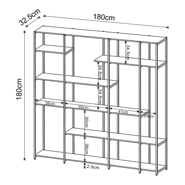Estantería de pie Rælingen Negra [en.casa]