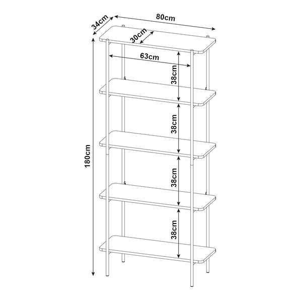 Estantería de pie Samnanger Negra [en.casa]