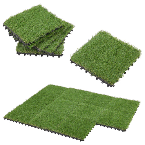 Baldosas de césped artificial Wiesloch juego de 11 piezas 1m² [en.casa]