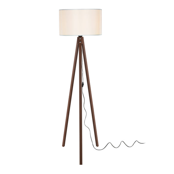 Lámpara de pie Rochester 1xE27 20 W MDF PVC textil 19 x 37 cm varios colores [lux.pro]