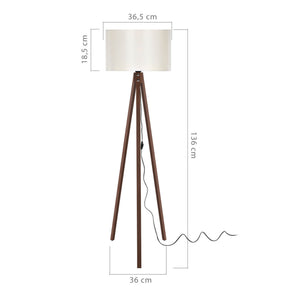 Lámpara de pie Rochester 1xE27 20 W MDF PVC textil 19 x 37 cm varios colores [lux.pro]