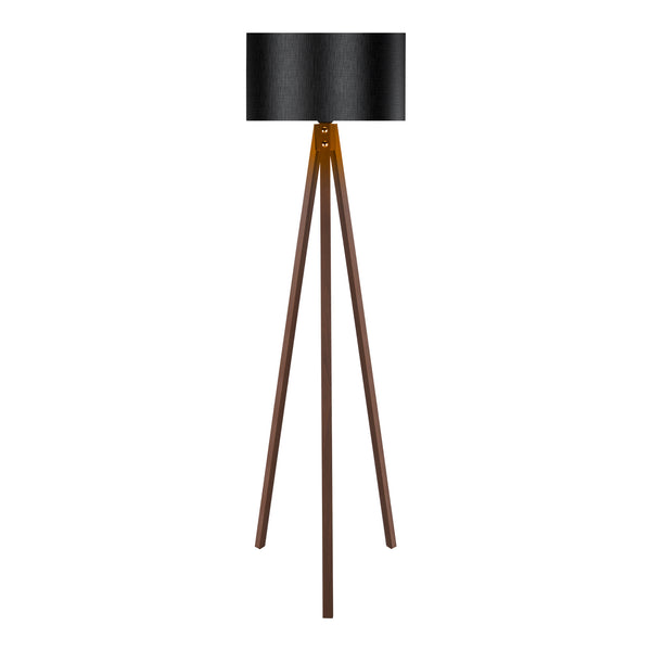 Lámpara de pie Rochester 1xE27 20 W MDF PVC textil 19 x 37 cm varios colores [lux.pro]