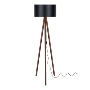 Lámpara de pie Rochester 1xE27 20 W MDF PVC textil 19 x 37 cm varios colores [lux.pro]
