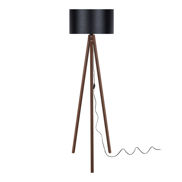 Lámpara de pie Rochester 1xE27 20 W MDF PVC textil 19 x 37 cm varios colores [lux.pro]