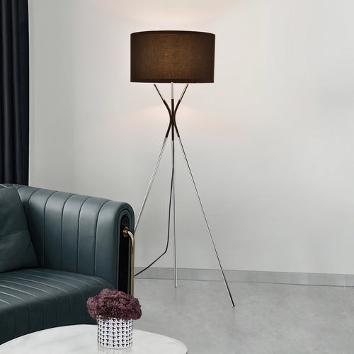 Lámpara de pie Athlone Plata/Negro [lux.pro]