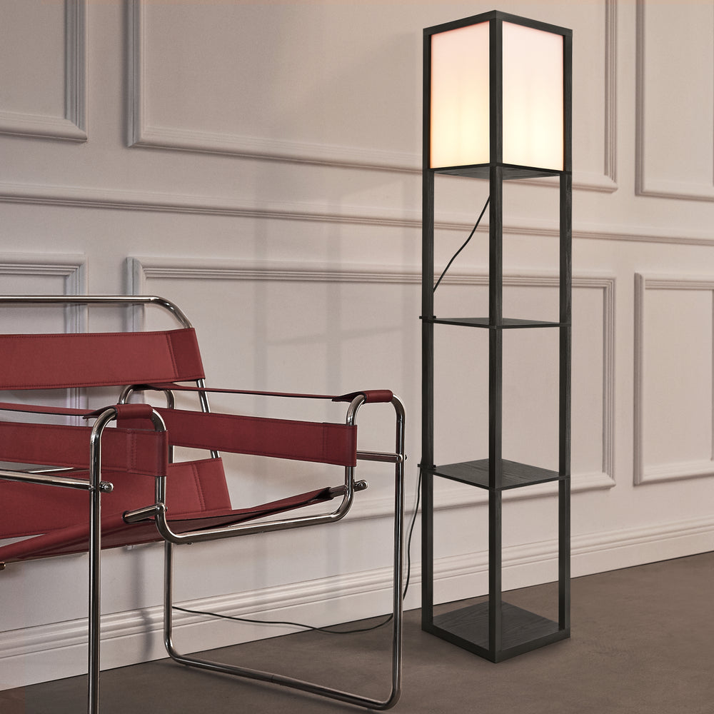 Lámpara de pie Stapleford con estantería [lux.pro]