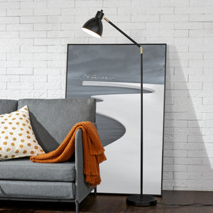 Lámpara de pie Stockport 139cm Negro/Oro [lux.pro]