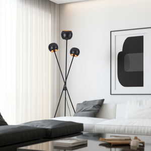 Lámpara de pie Nykvarn 3 luces negro / dorado [lux.pro] - premiumXL