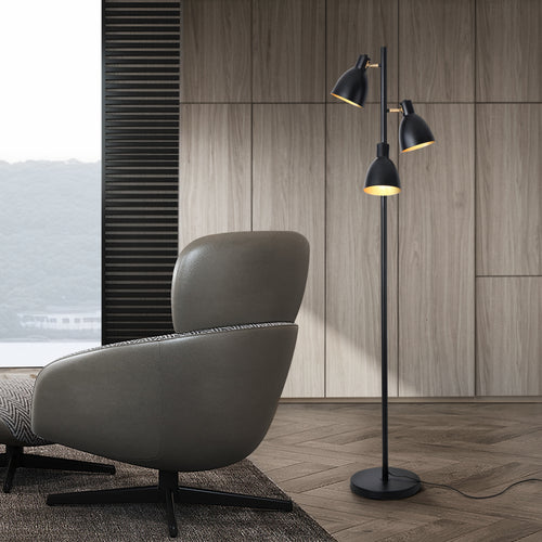 Lámpara de pie Witney 3 luces negro / dorado [lux.pro] - premiumXL