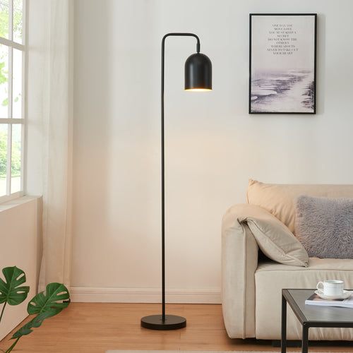 Lámpara de pie Barnard metal 159 cm negro [lux.pro] - premiumXL